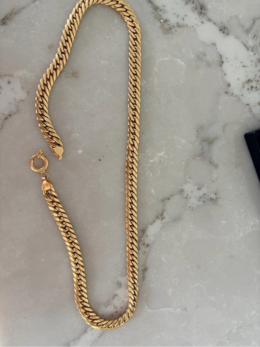 18 k Gold  Curb Chain Necklace - Women Jewelry